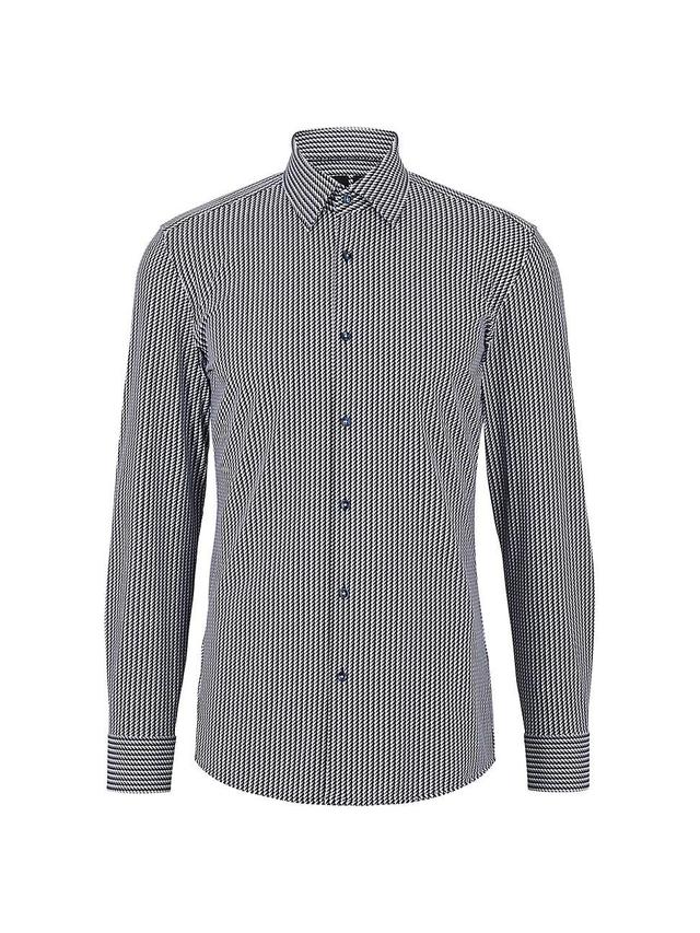 Mens Slim-fit shirt in printed performance-stretch jersey Product Image