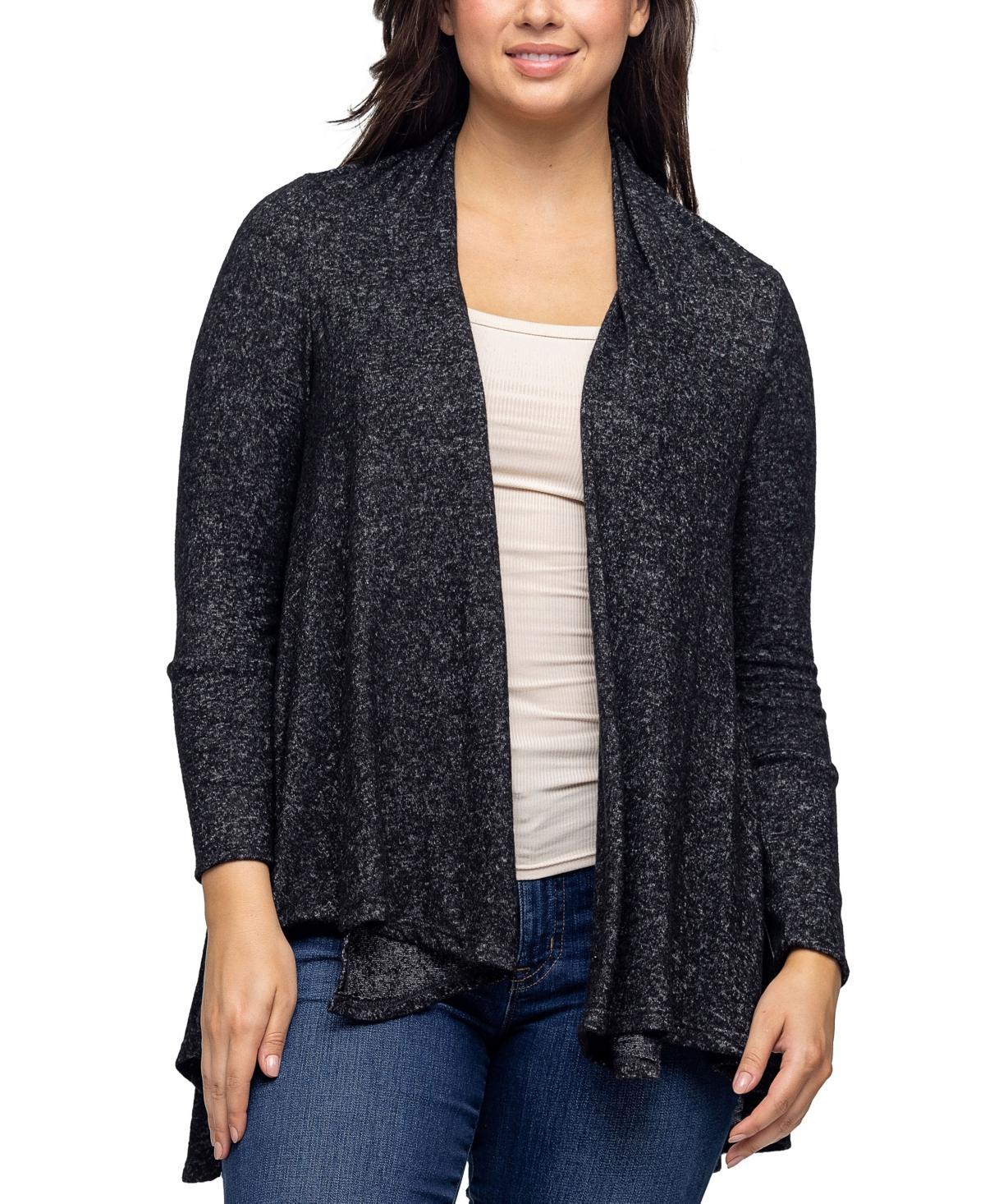 Womens 24Seven Comfort Apparel Open Front High Low Cozy Cardigan Product Image