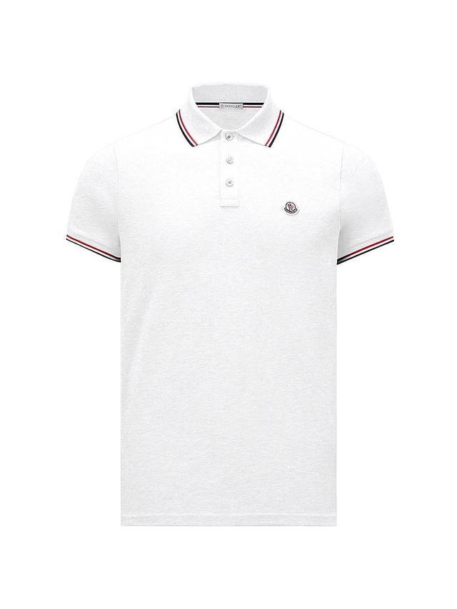 Mens Short Sleeve Logo Patch Cotton Pique Polo Shirt Product Image