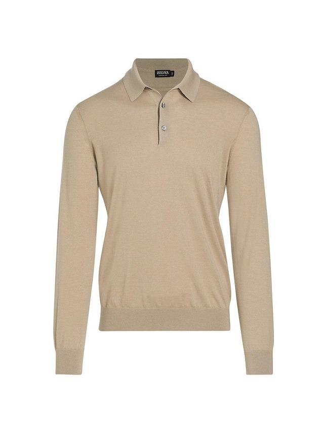 Mens Cashmere-Silk Polo Shirt Product Image