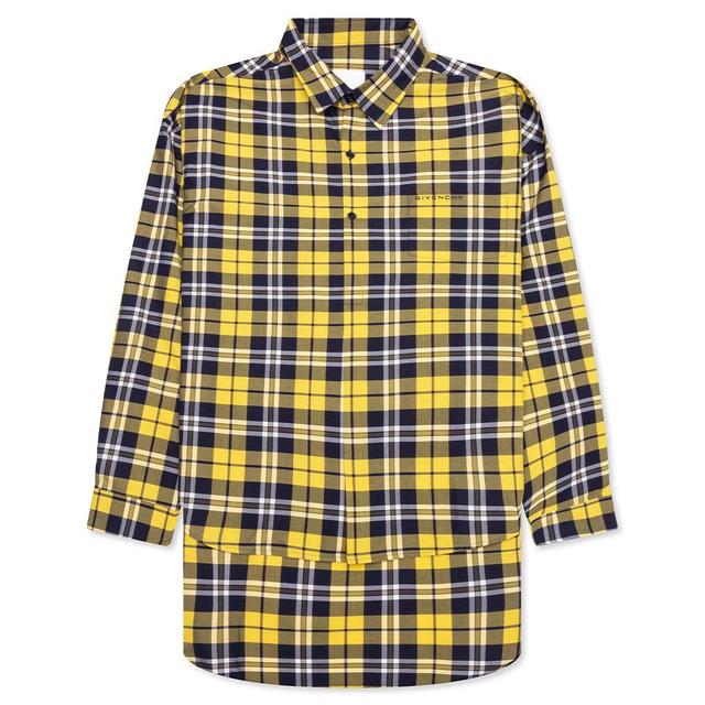 Oversized Asymmetrical Smock Shirt - Dark Yellow Male Product Image