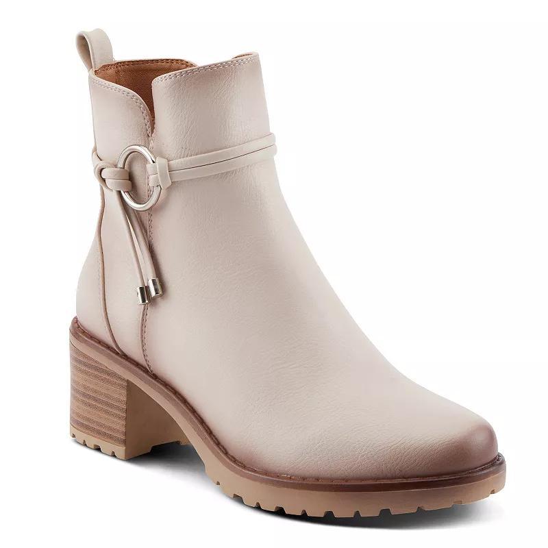 Patrizia Briggs Womens Tie Loop Detailed Ankle Boots Ivory product image