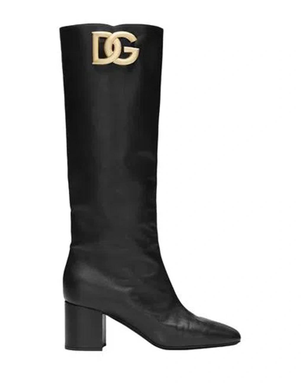 DOLCE & GABBANA Nappa Leather Boots In Black Product Image