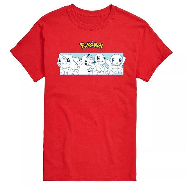 Mens Pokemon Starters Stripe Graphic Tee Product Image