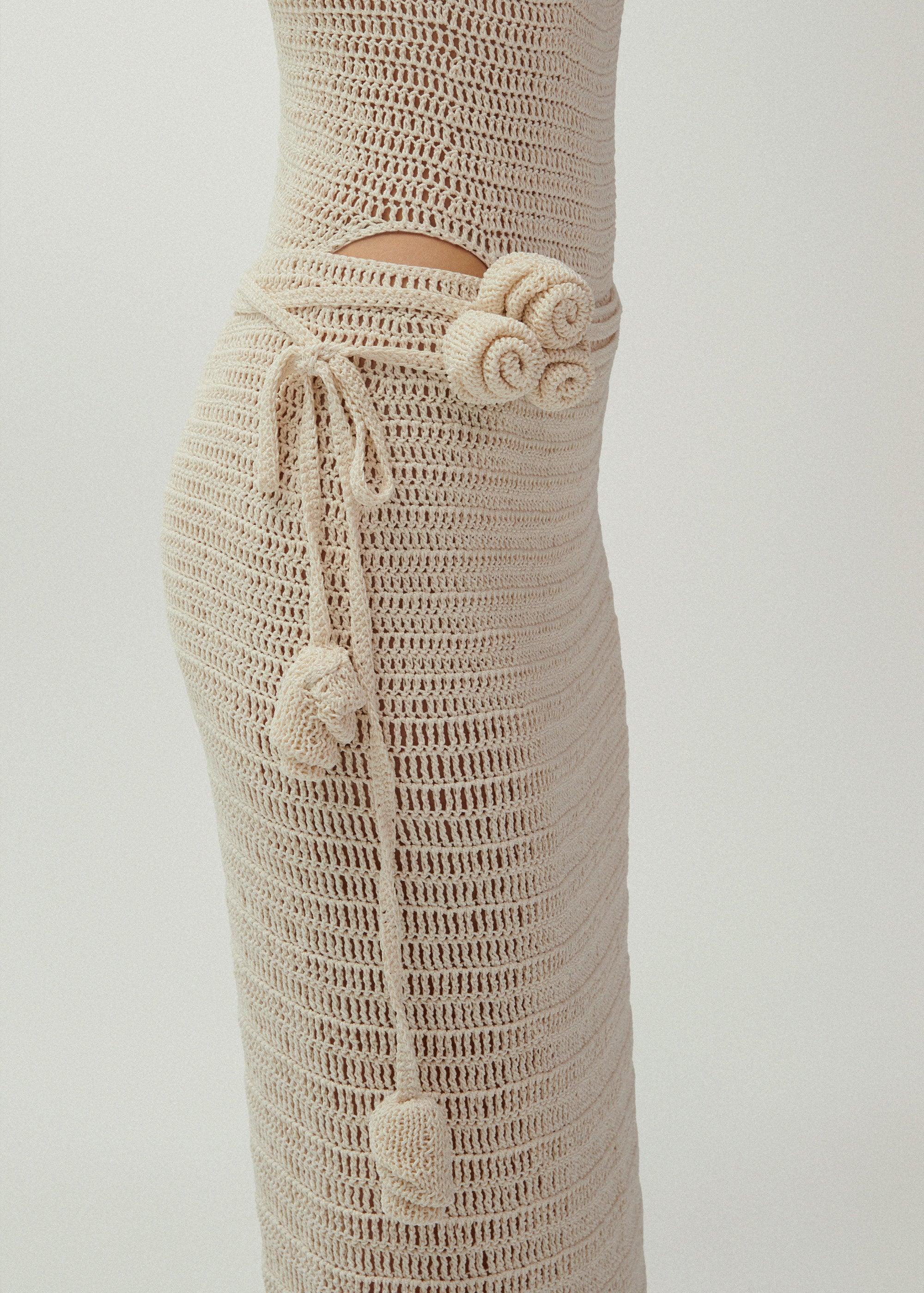 Wrap crochet skirt in cream Product Image