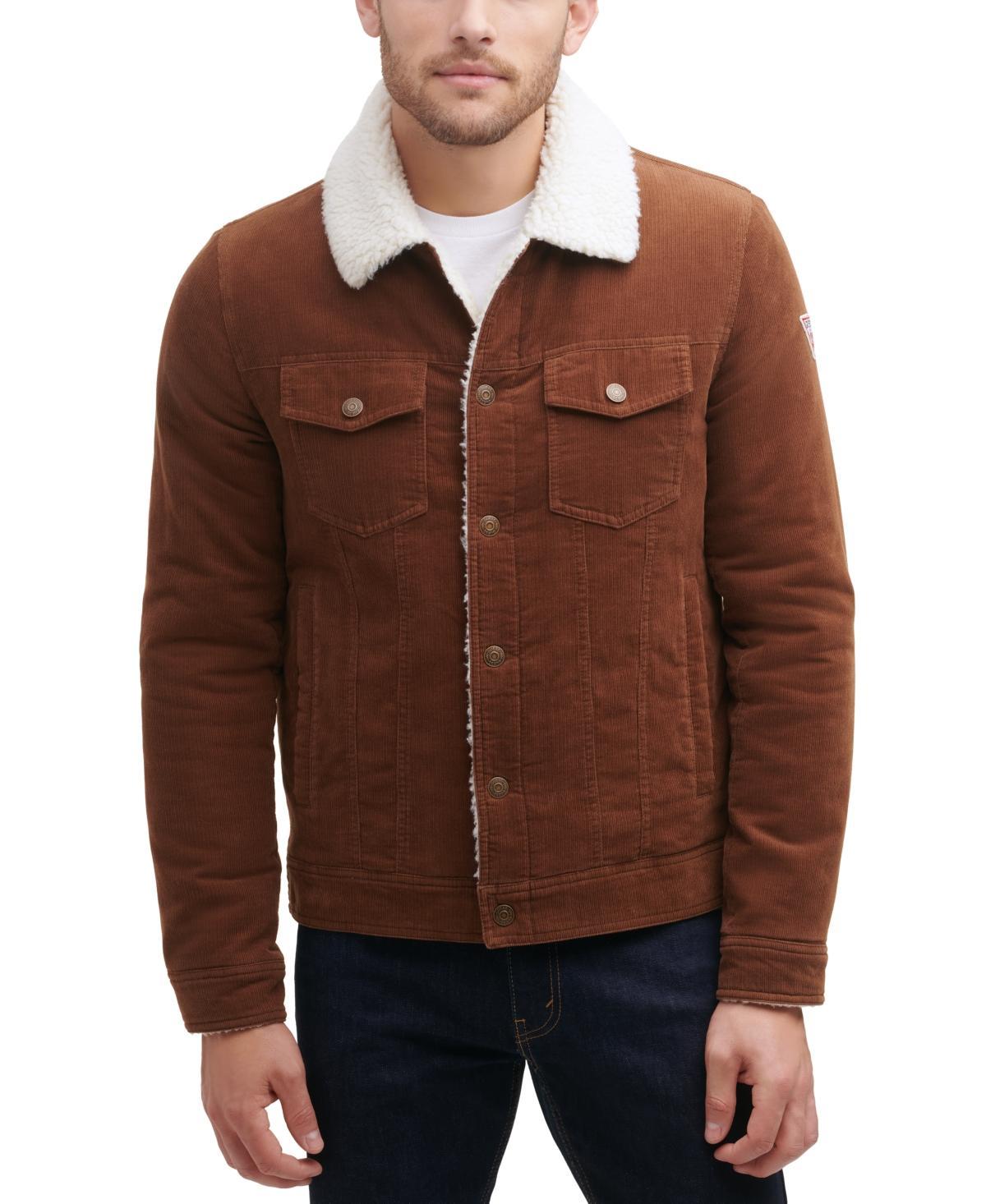 Guess Mens Corduroy Bomber Jacket with Sherpa Collar Product Image