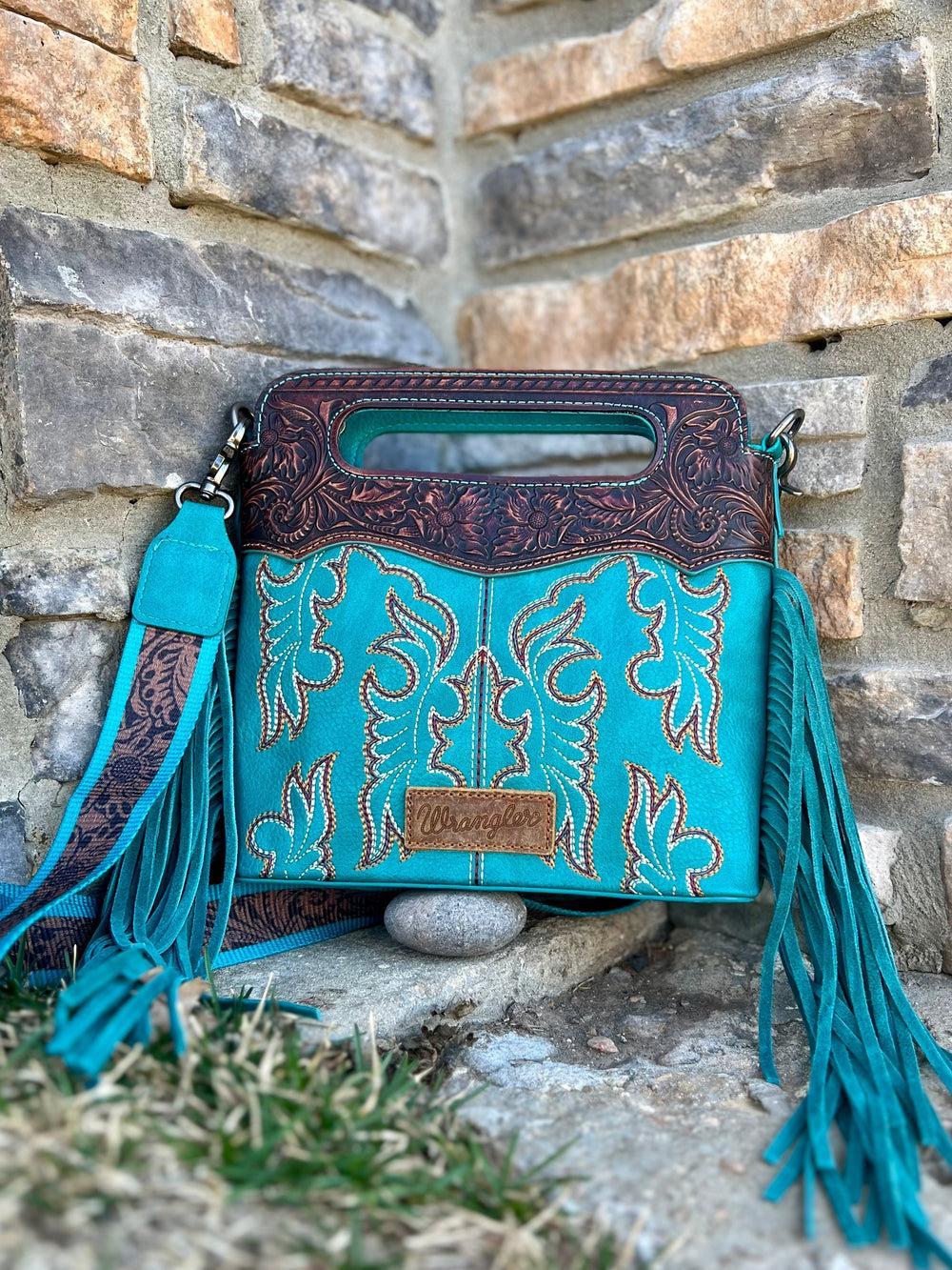 Montana West Embroidered Fringe Boot Bag- 2 Colors Product Image