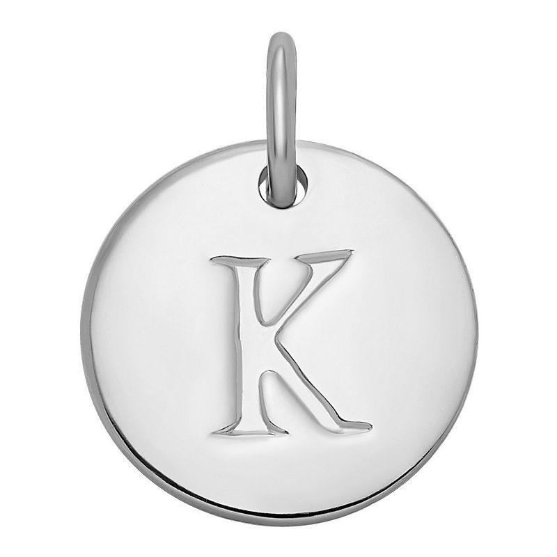 PRIMROSE Sterling Silver Letter Disc Charm, Womens Product Image