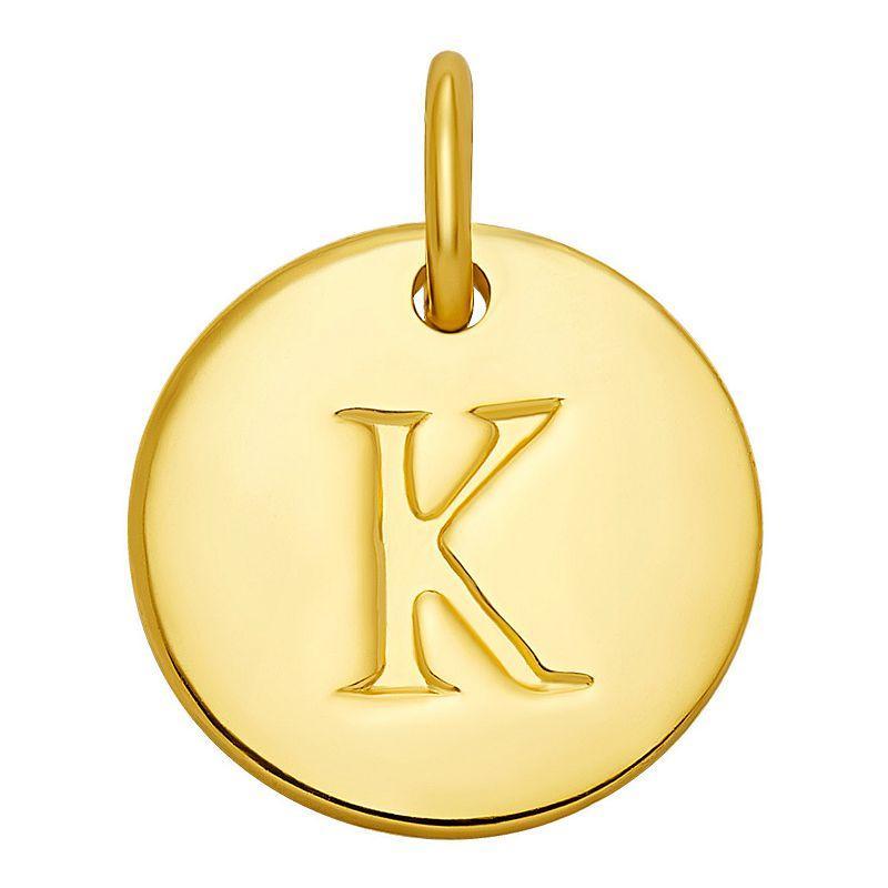 PRIMROSE 18k Gold Over Sterling Silver Letter Disc Charm, Womens, Gold Over Sterling D Product Image