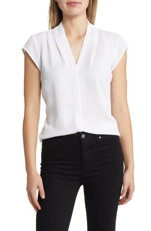 NIC+ZOE Cap Sleeve Day To Night Top (Paper ) Women's Blouse Product Image