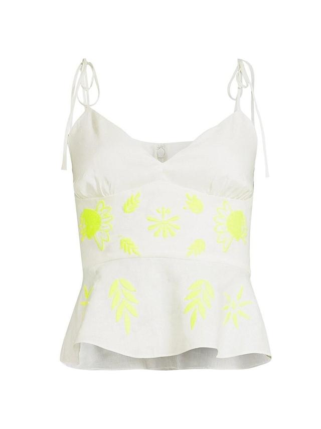 Womens Embroidered Peplum Tank Top Product Image