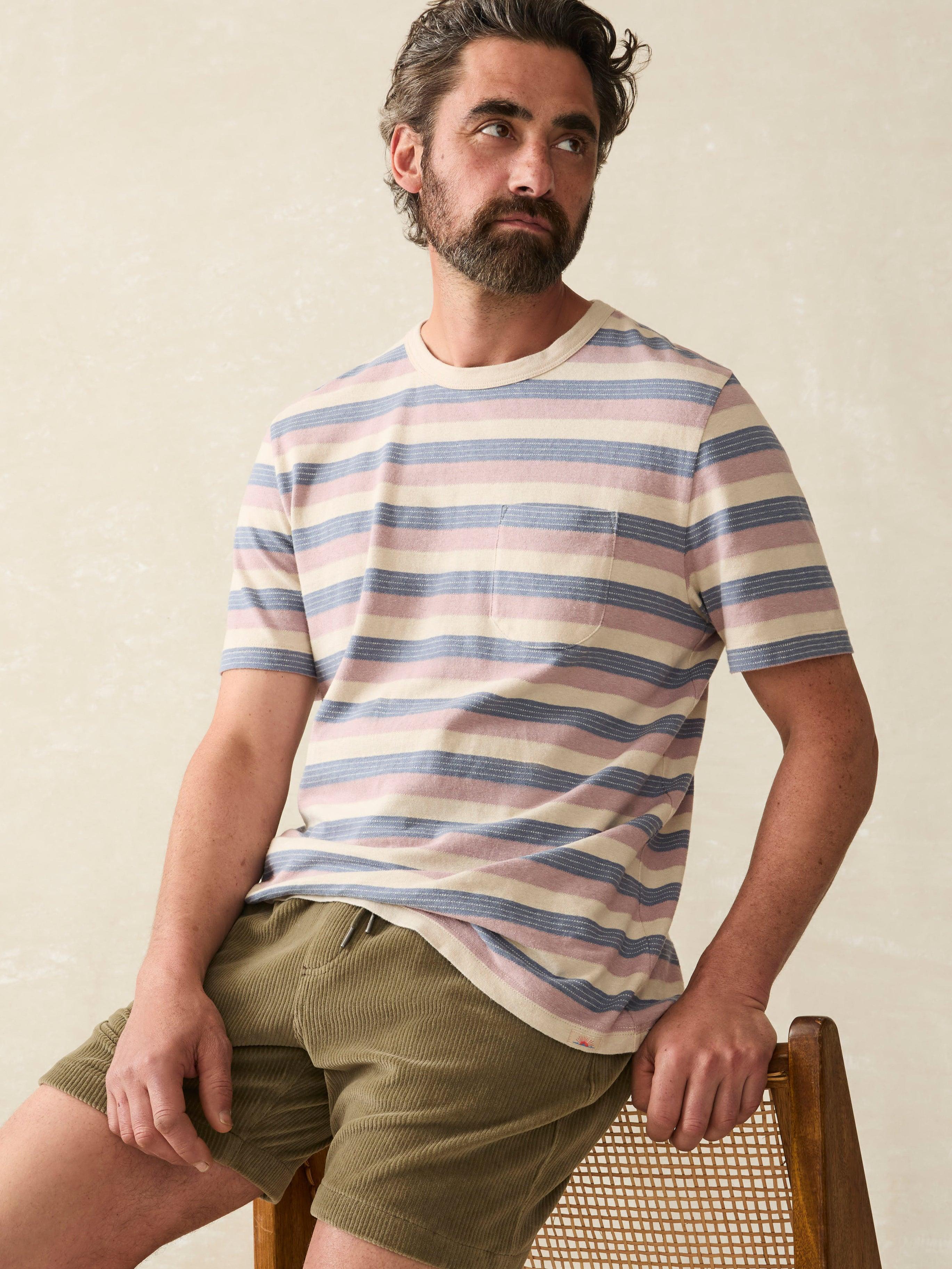 Short-Sleeve Hemp Blend Tee - Autumn Beach Ombre Male Product Image