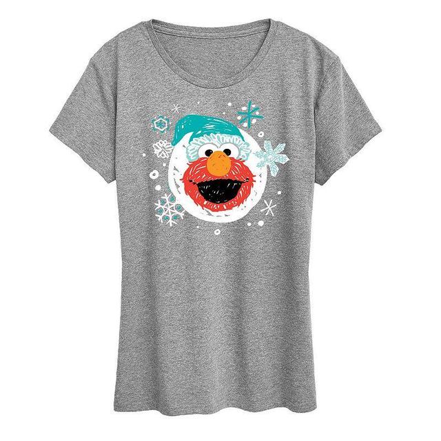 Womens Sesame Street Elmo Snowflake Graphic Tee, Girls Blue Product Image