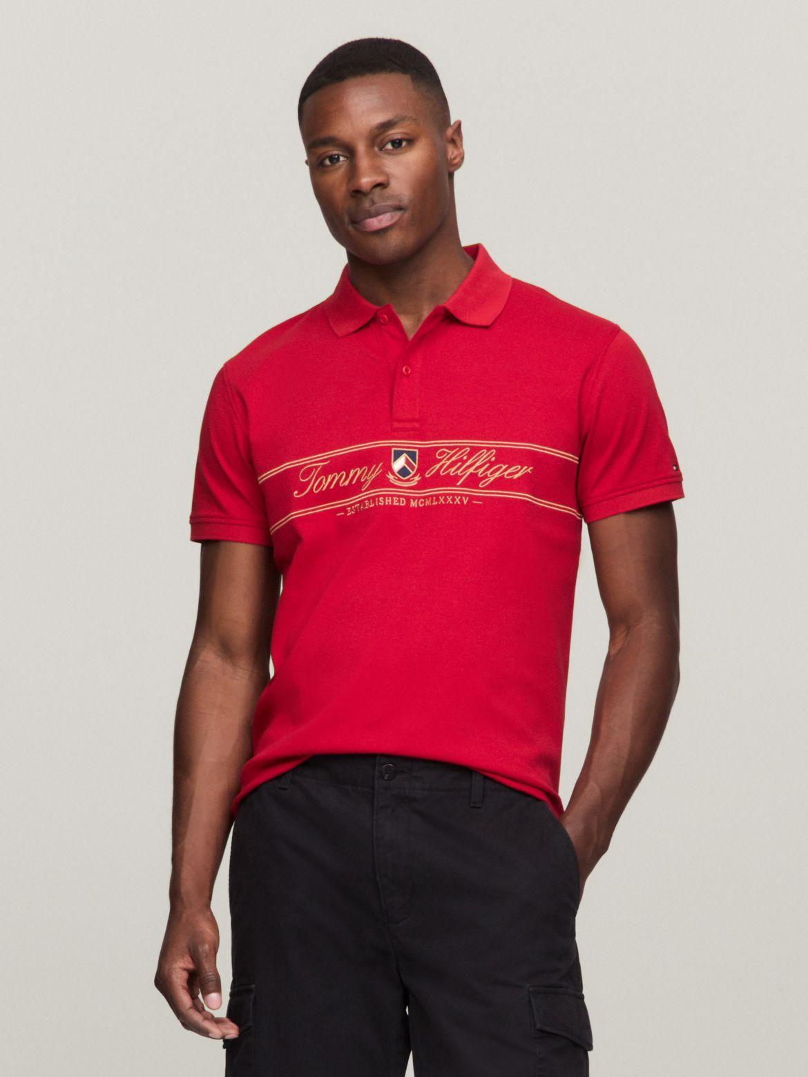 Tommy Hilfiger Men's Regular Fit TH Script Interlock Polo Product Image