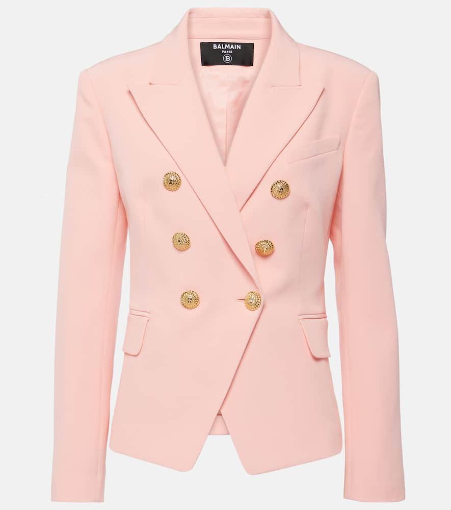 BALMAIN Embellished Double-breasted Blazer In Pink Product Image