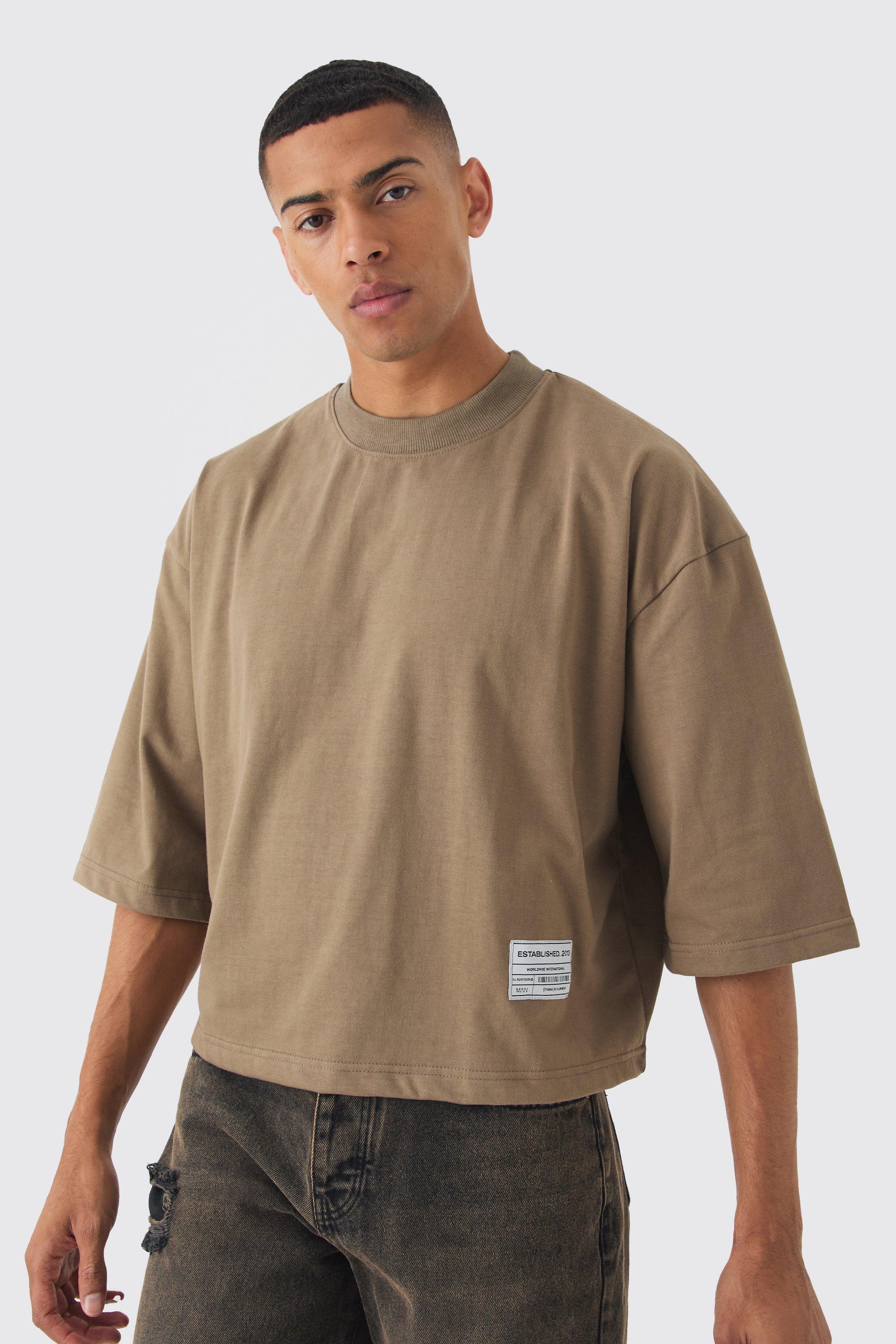 Oversized Boxy Half Sleeve Heavyweight Vintage Wash T-shirt | boohooMAN USA Product Image