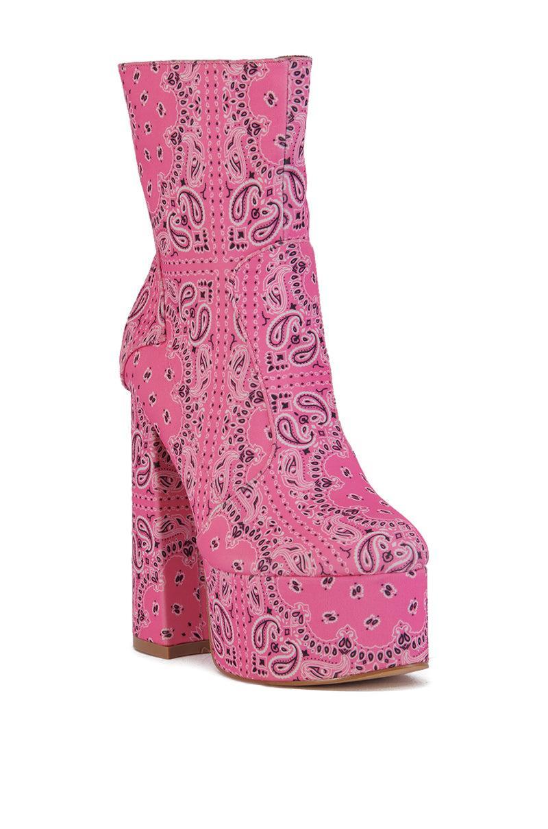 BORG PLATFORM BOOTIE IN PINK Product Image