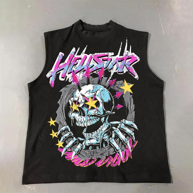 Hellstar Fun Skeleton Star Print Cotton Tank Top Product Image