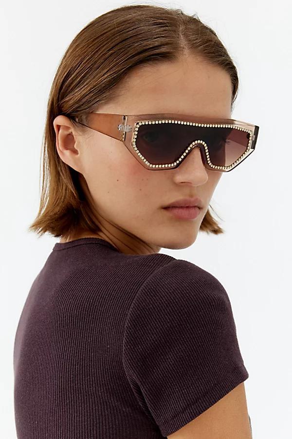 Rhinestone Bold Square Sunglasses Womens at Urban Outfitters Product Image