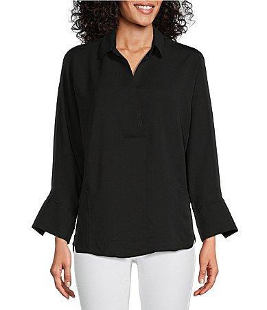 NIC  ZOE Flowing Ease Point Collar Long Sleeve Easy Top Product Image