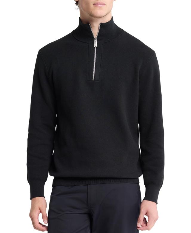 Calvin Klein Mens Classic-Fit Quarter-Zip Supima Cotton Sweater Product Image