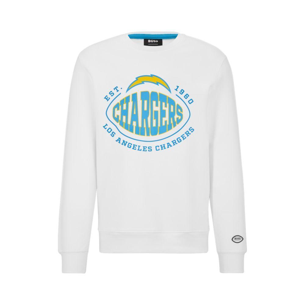 HUGO BOSS Boss X Nfl Cotton-blend Sweatshirt With Collaborative Branding In Chargers Product Image