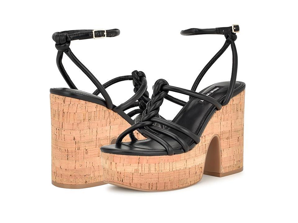 Nine West Olander Womens Round Toe Strappy Wedge Sandals Product Image