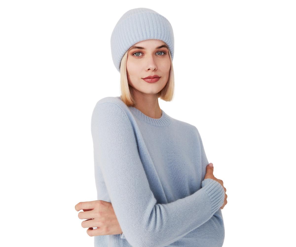 Style Republic 100% Pure Cashmere Chunky Knit Womens Beanie Product Image