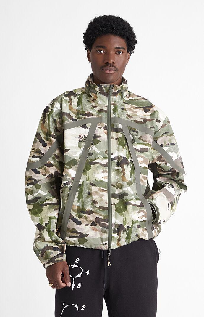 RC Outdoor Supply Men's Camo Hooded Shell Jacket in Black/Camo - Product Image