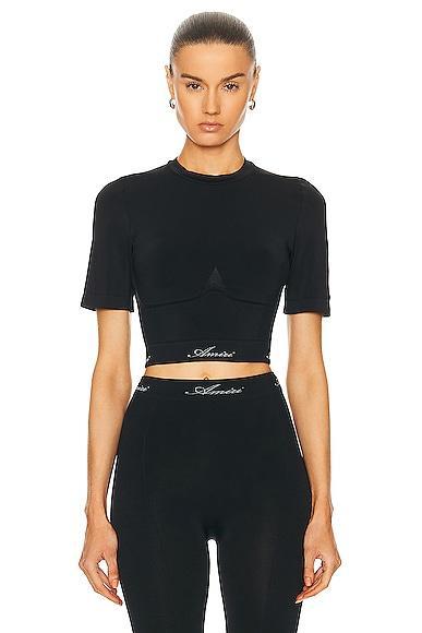 Amiri Seamless Short Sleeve Top Black. (also in ). Product Image