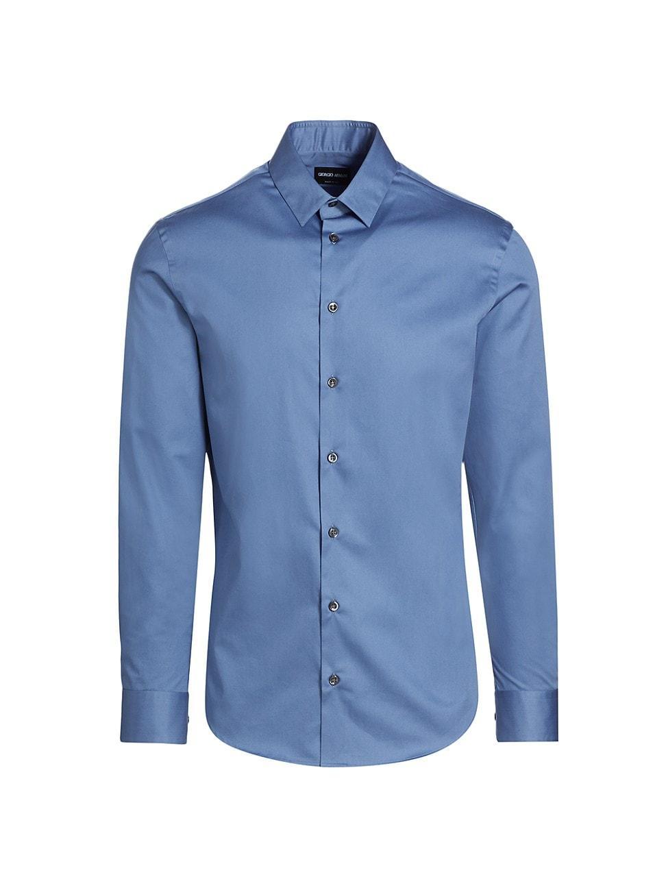 Mens Solid Cotton Sport Shirt Product Image