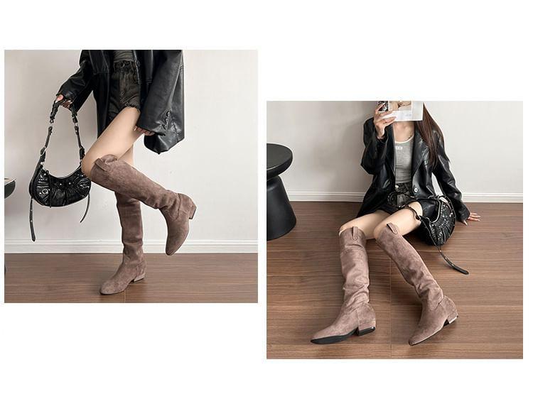 Pointed Toe Hidden Wedge Tall Boots Product Image