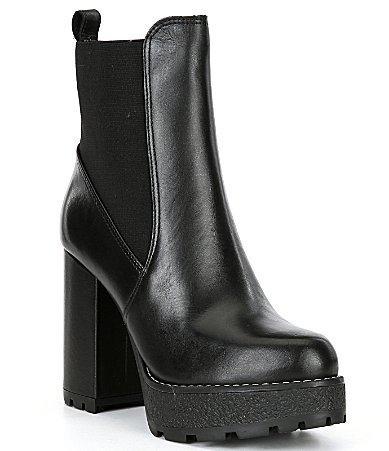 Schutz Billie Leather Platform Chelsea Boots Product Image