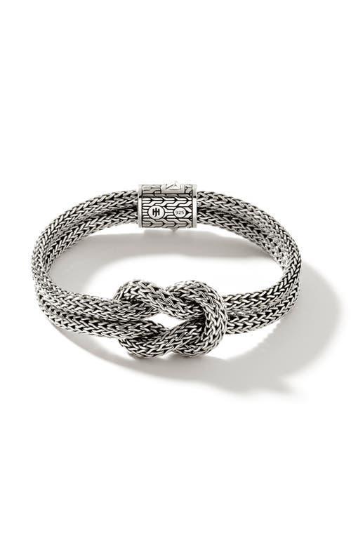 Womens Classic Chain Sterling Silver Love Knot Bracelet Product Image