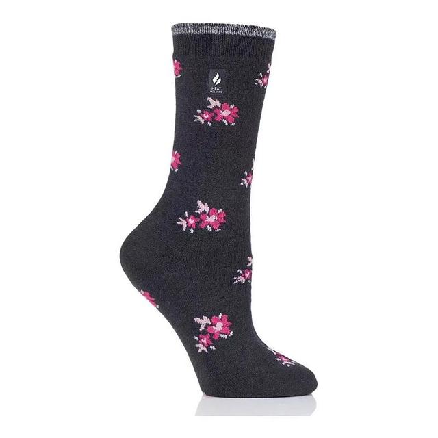 Womens Heat Holders Ultra Lite 3X Warmer Floral Crew Socks Product Image