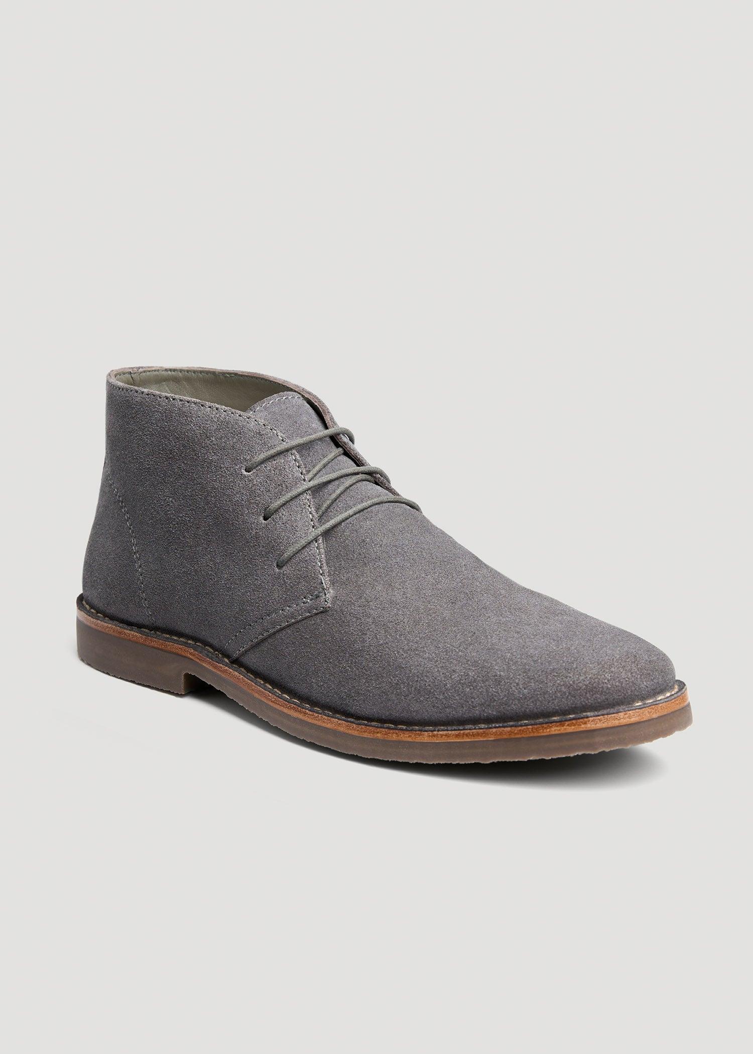 Men's Suede Desert Boots Size 13 to 15 in Grey Product Image