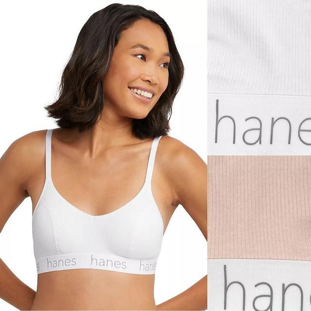 Hanes Originals Ultimate 2-Pack Stretch Cotton Triangle Bralette DHO101, Womens Chilled Purple Product Image