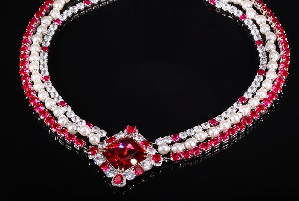 Dark Pink Alena Necklace (Final Sale) Product Image