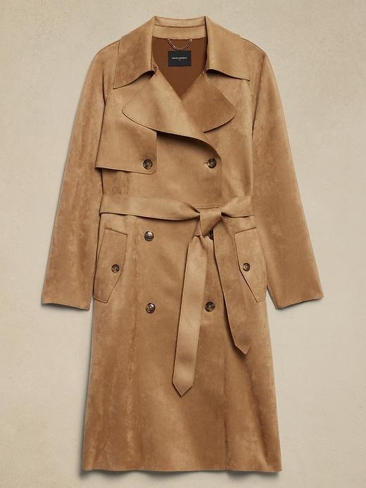 Vegan Suede Trench Coat Product Image