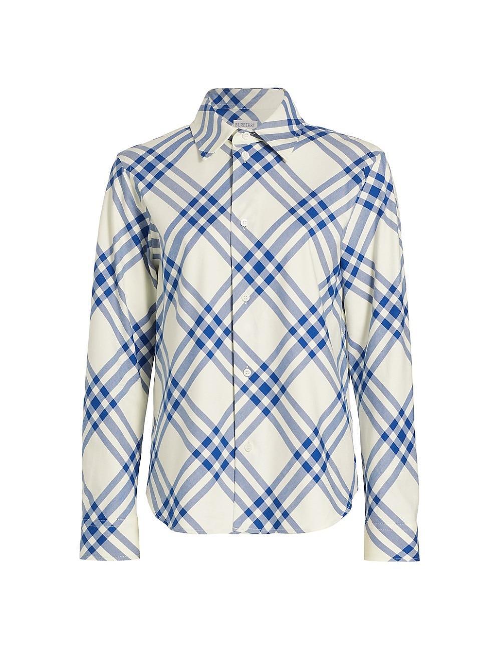 burberry Relaxed Fit Check Cotton Button-Up Shirt Product Image