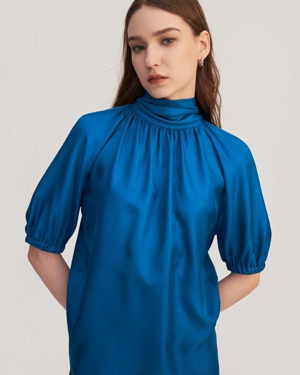 Women Ajuga Silk Twill Blouse Top Product Image