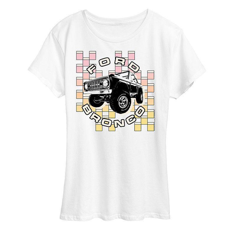 Womens Ford Bronco Checker Graphic Tee Product Image