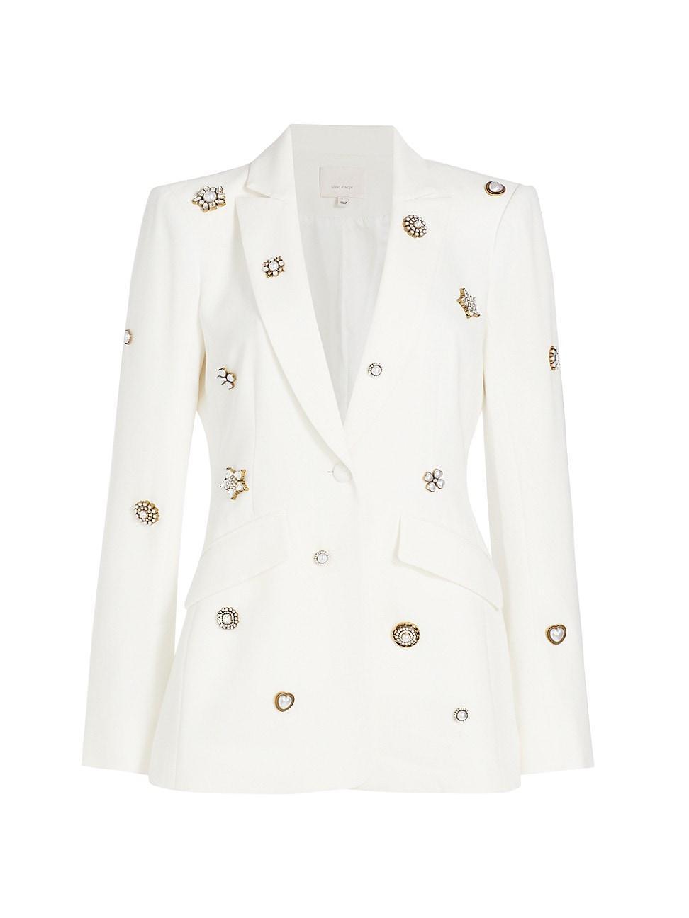 Cheyenne Golden Charm Embroidered Crepe Blazer Product Image