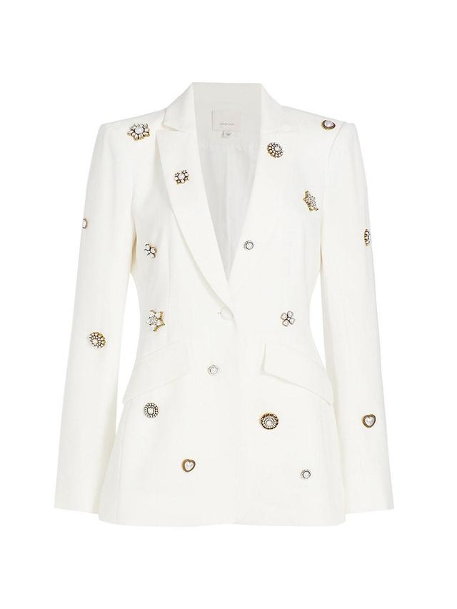 Cheyenne Golden Charm Embroidered Crepe Blazer Product Image