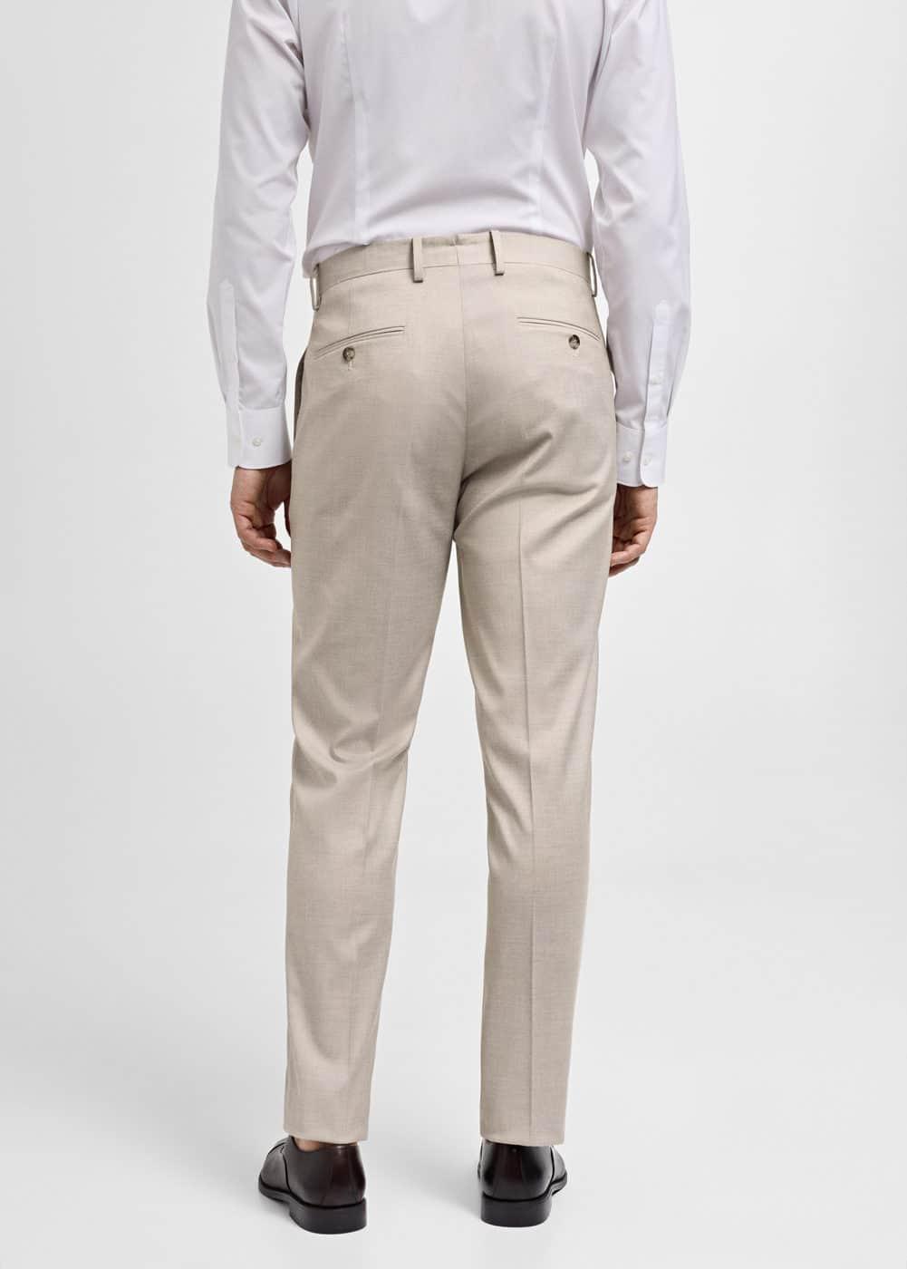 MANGO MAN - Stretch fabric slim-fit suit pants beigeMen Product Image