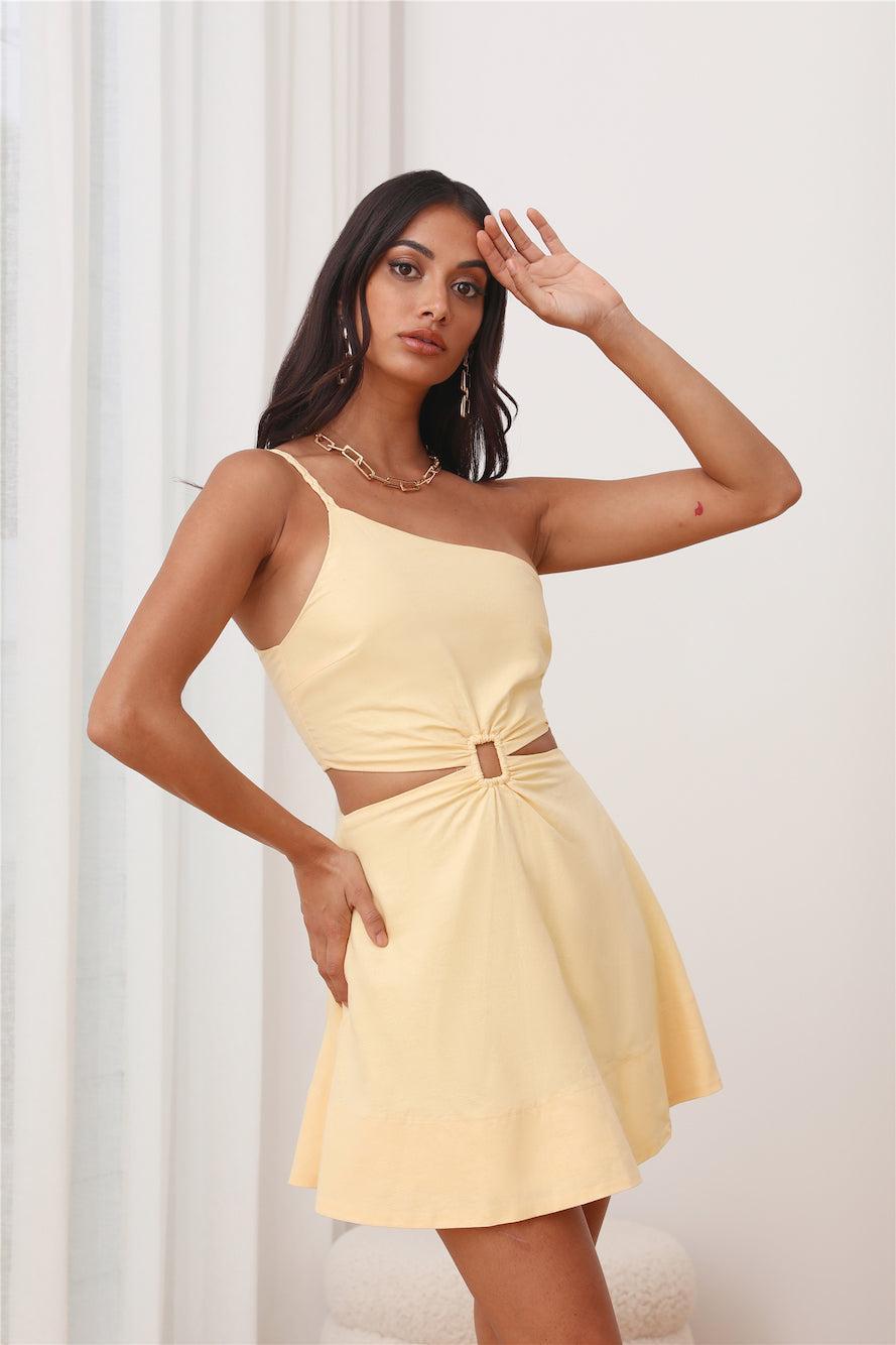 Love To Twist Mini Dress Yellow Product Image