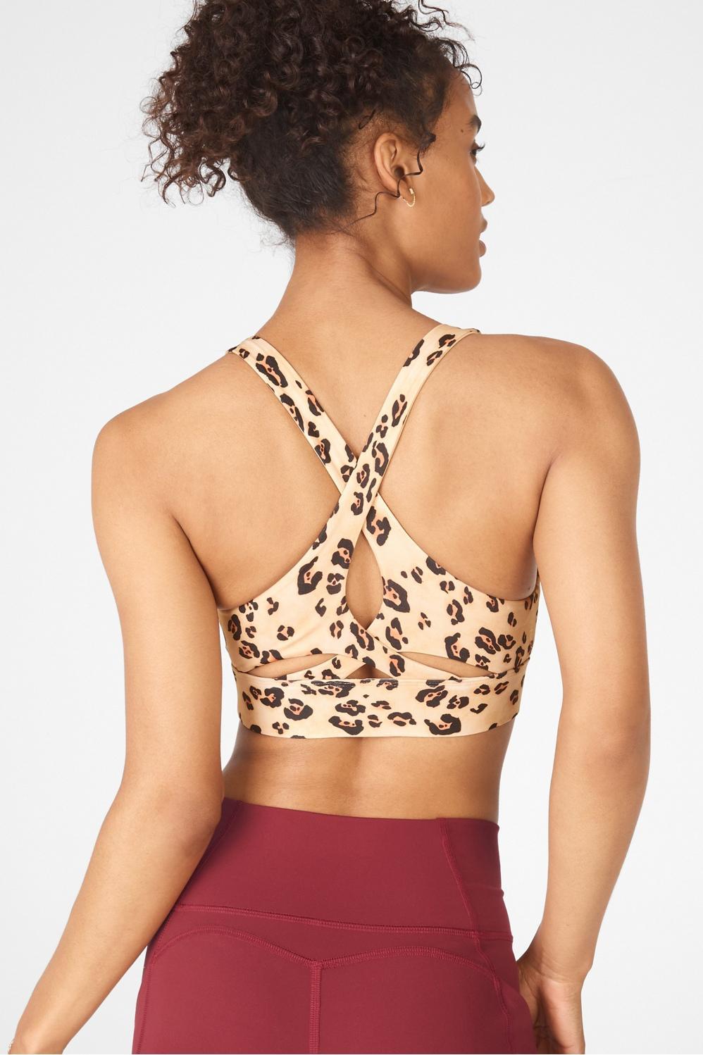 Fabletics No-Bounce Sports Bra Womens Desert Leopard plus Size 4X Product Image