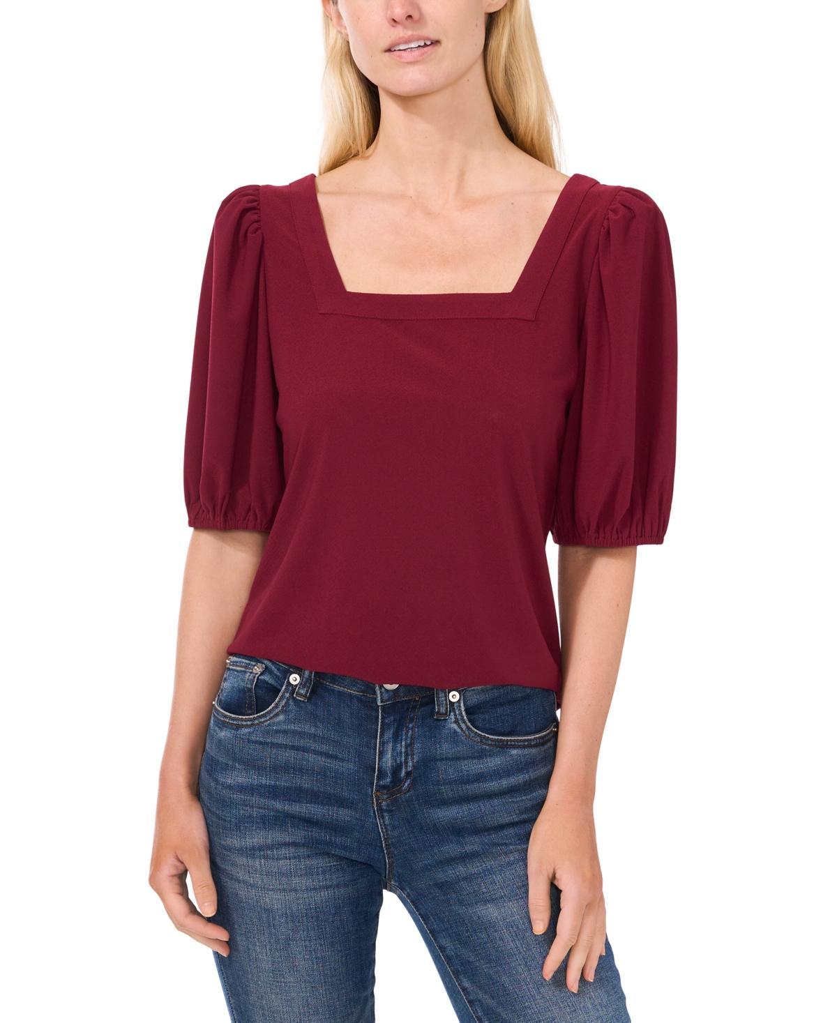 Women's Square-Neck Puff-Sleeve Blouse Product Image