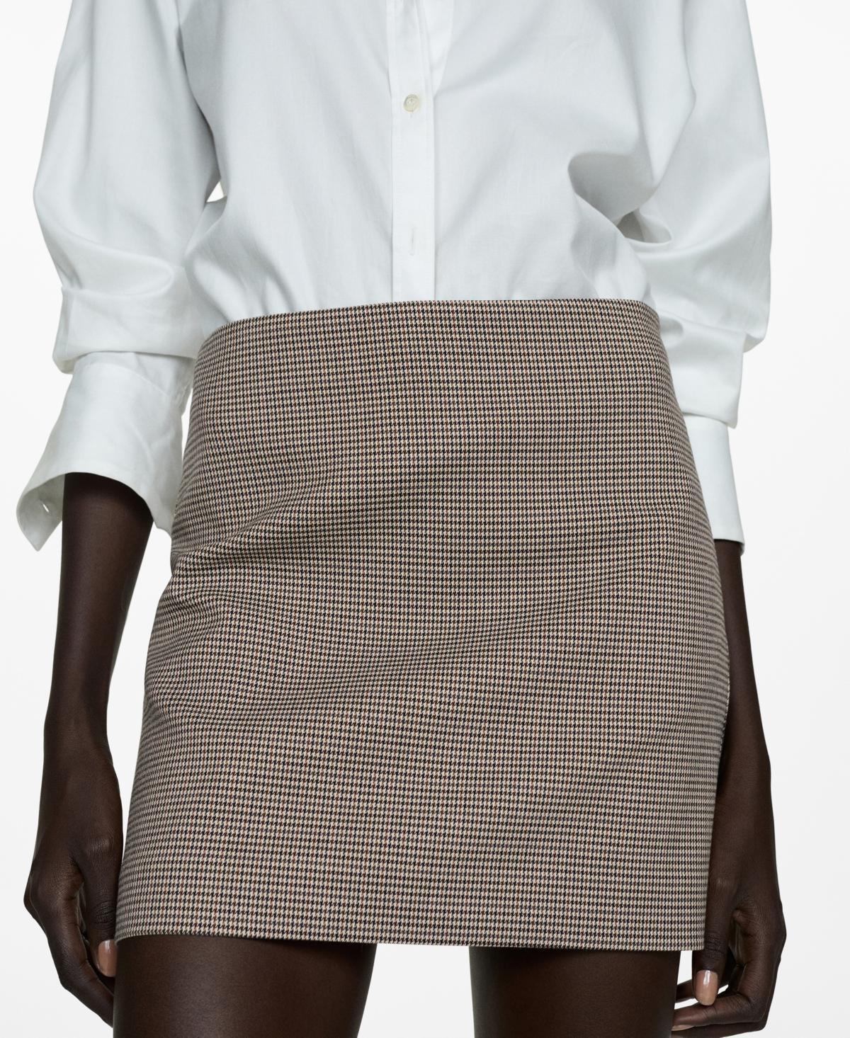 Mango Womens Houndstooth Miniskirt Product Image