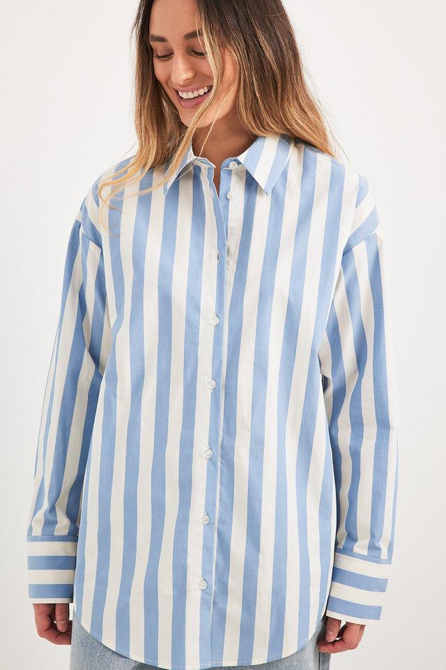 Oversized Long Sleeve Cotton Shirt Product Image